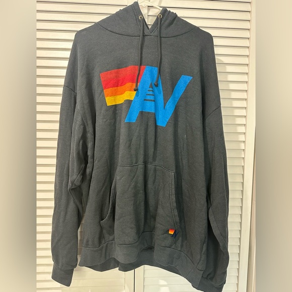 🆕 NWT- Aviator Nation Logo Pullover Relaxed Hoodie Charcoal- size XL Unisex - Picture 3 of 6